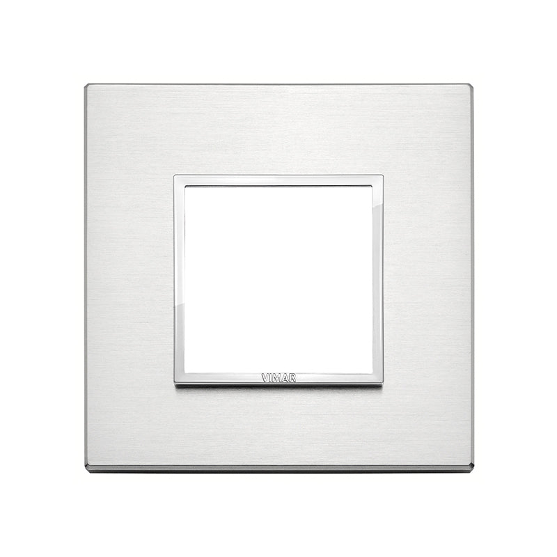Eikon Cover Plate: 2 Module, Brilliant aluminium