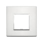 Eikon Cover Plate: 2 Module, Brilliant aluminium