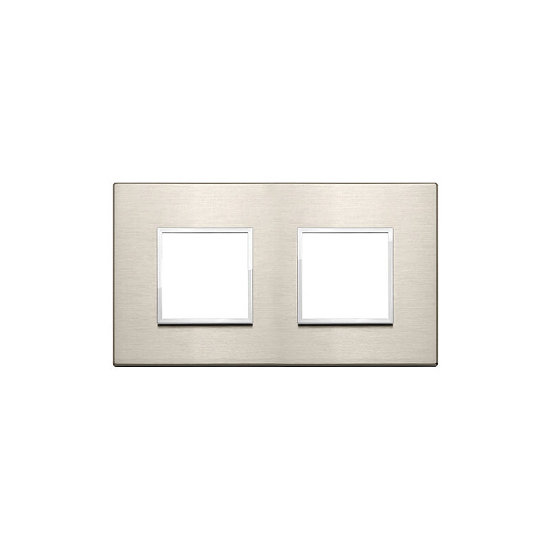 Eikon Evo Square Plate, Neutral Bronze Aluminum, 4 Module (2+2)