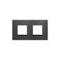 Eikon Evo Plate, Total Black Aluminum, 4 Module (2+2)