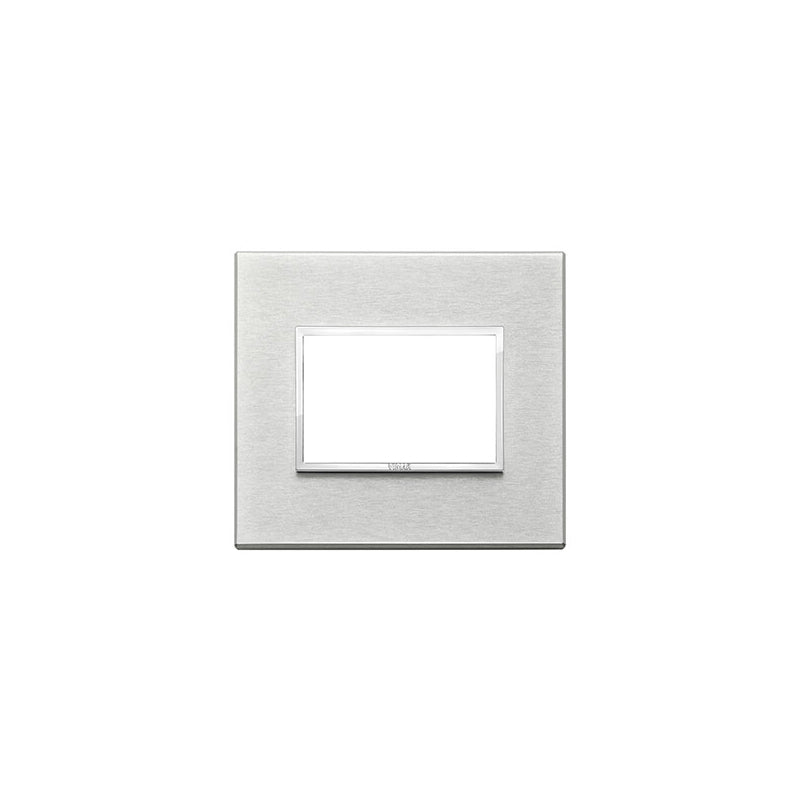 Eikon Evo Plate, Next Grey Aluminum, 3 Module