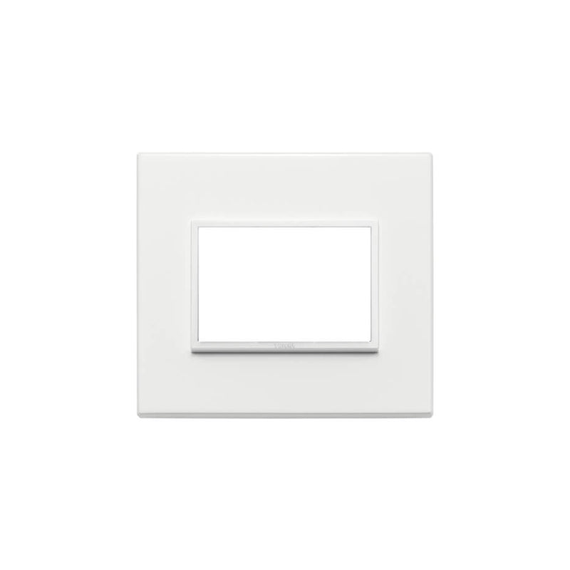 Eikon Evo Plate, Total White Aluminum, 3 Module