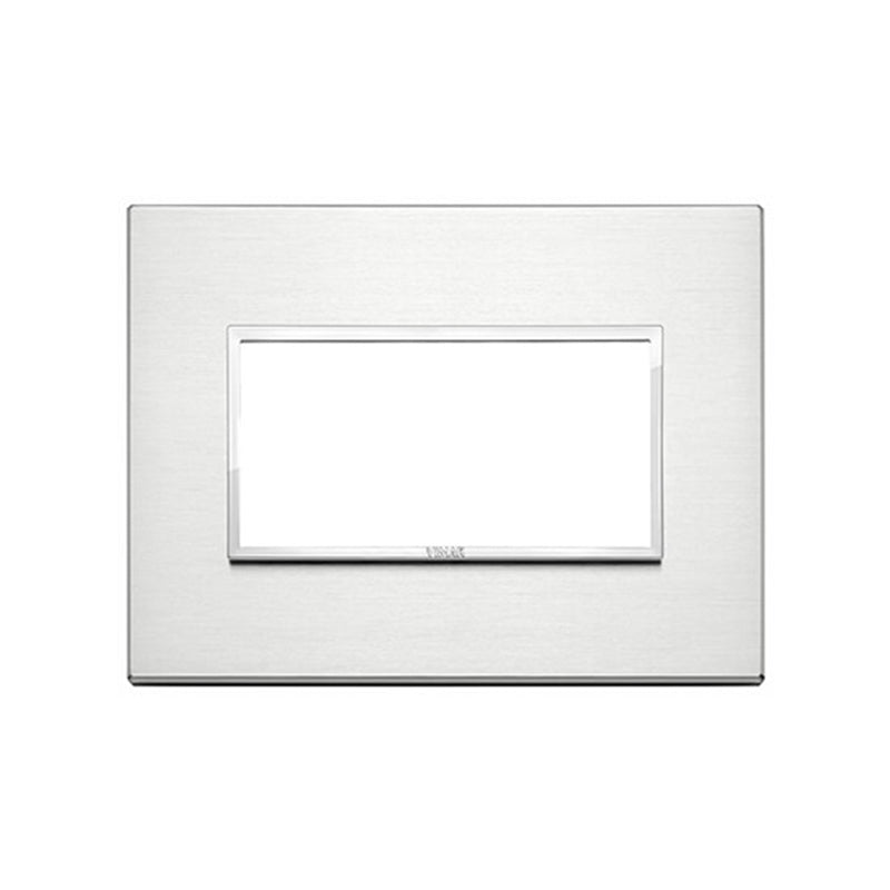 Eikon Evo Plate, Brilliant Alluminum Aluminum, 4 Module