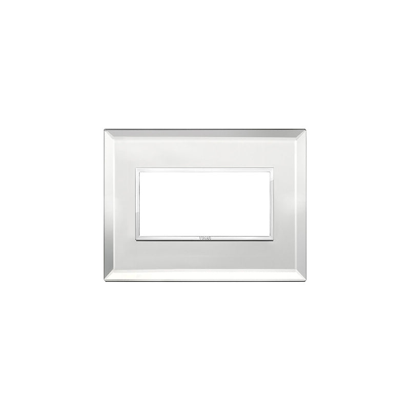 Eikon Evo Plate, Silver Ice Glass, 4 Module