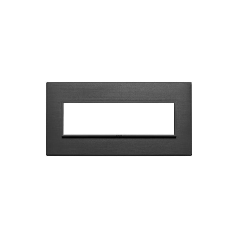 Eikon Evo Plate, Total Black Aluminum, 7 Module