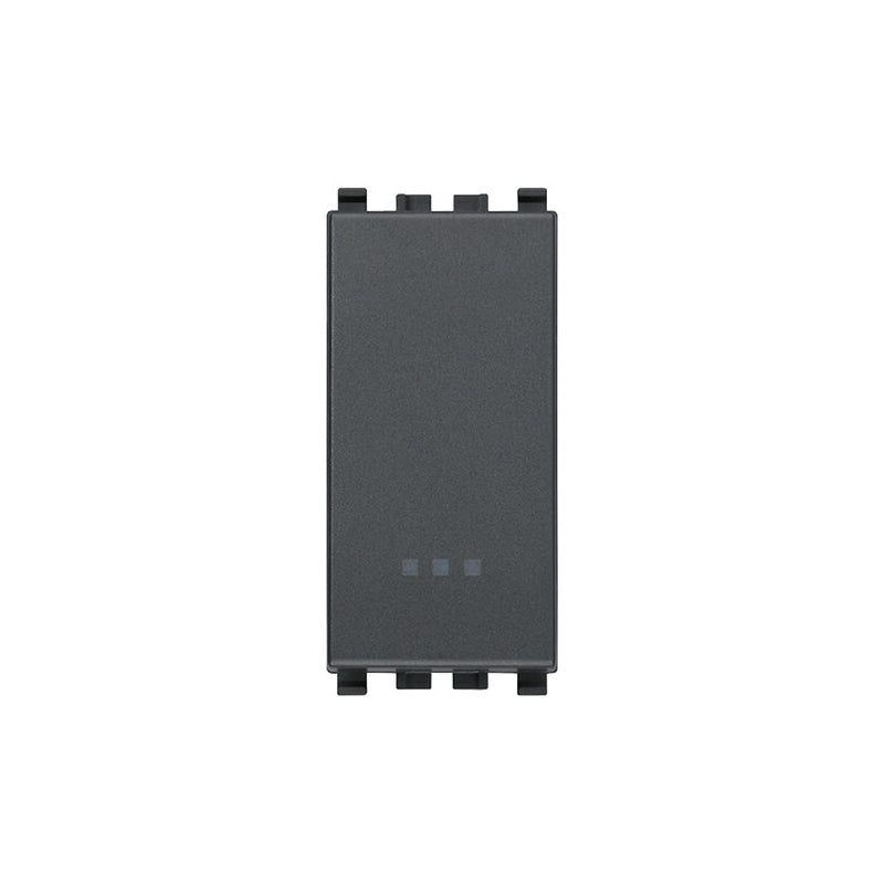 Eikon Momentary Switch, 1P/1T, (NO), 10A Illuminable, 1 Module, Grey