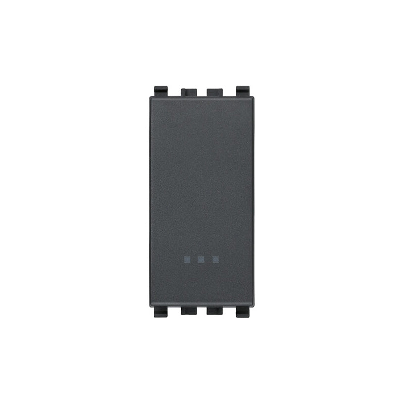 Eikon 4-Way (reversing) Switch, 1P/2T, 16A-250V Illuminable, 1 Module, Grey