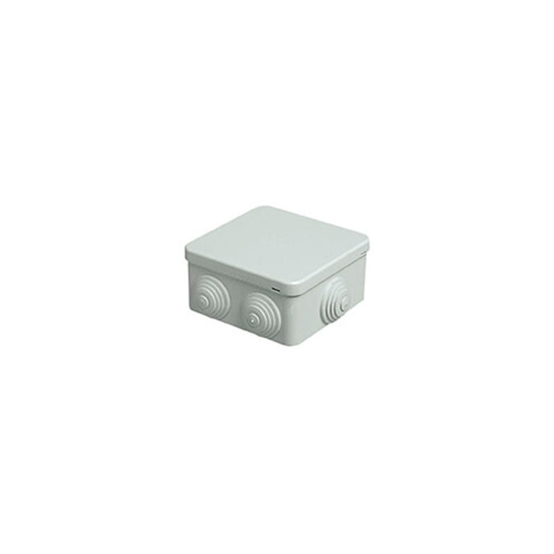 Surface mounting junction box with cable entries Snap-closed cover, IP44, Grey, 80 x 80 x 40 (mm)
