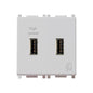 Power Supply: 2 x USB, 2.1A 120/230VAC-5V built-in, 2M, Silver, Plana