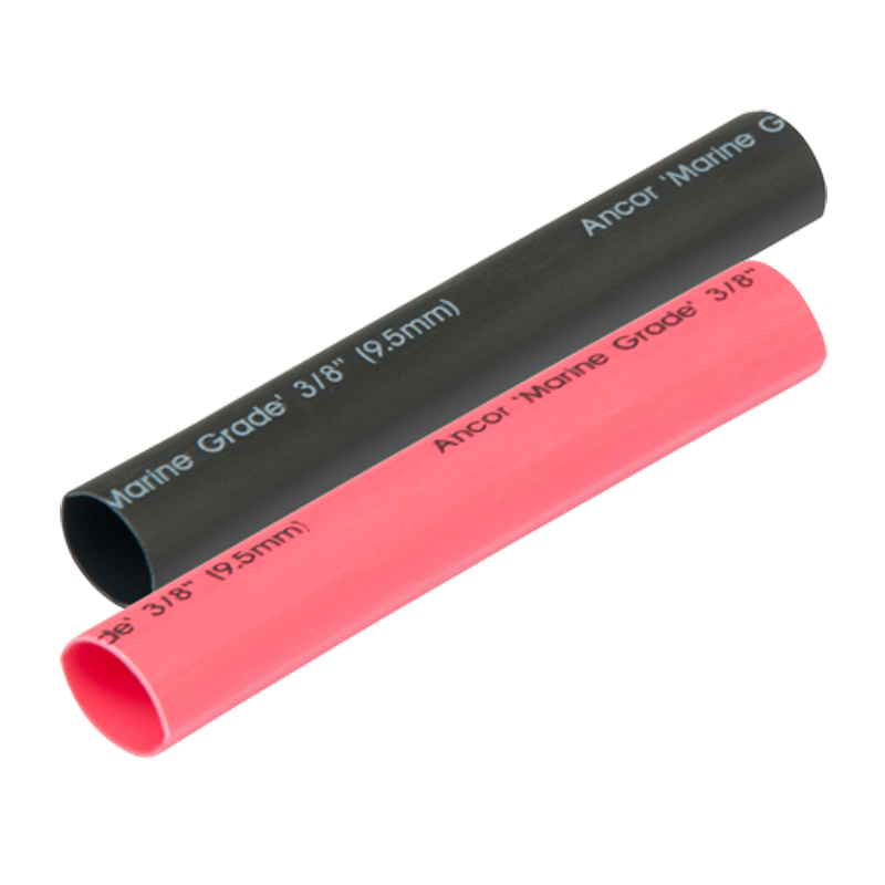 Heat Shrink Tubing, 3/8" x 3", Black/Red