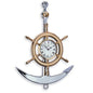 Anchor and clock on steering wheel