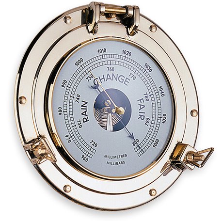 Barometer set into porthole