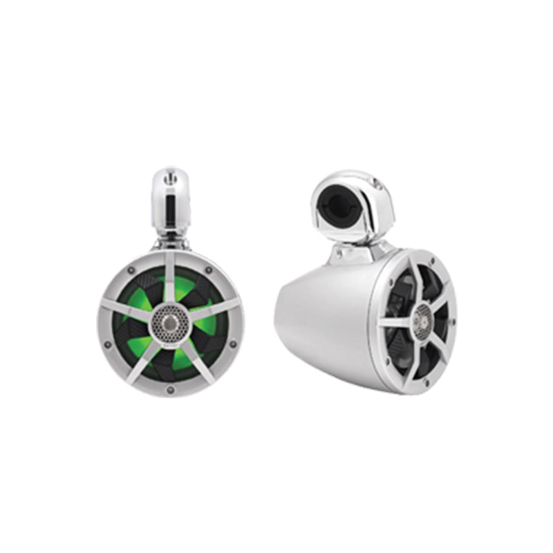 Tower Speakers, 6.5" 2-Way w/LED, Silver