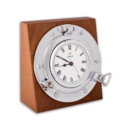 Clock on square wooden base