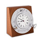 Clock on square wooden base