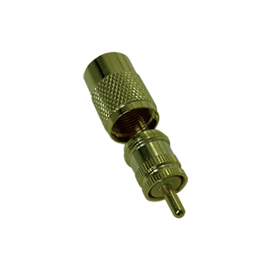 Gold Mini-UHF Male to UHF Male Adapter