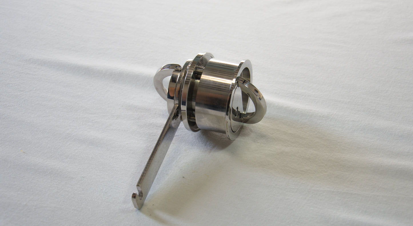 09B26A Chiusura inox a doppia chiave H=46mm