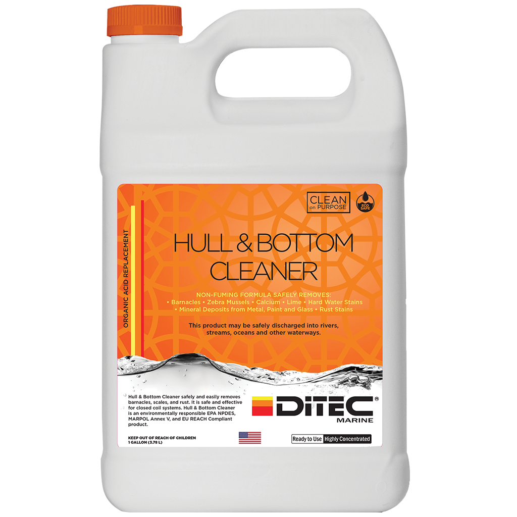 HULL & BOTTOM CLEANER - Organic Acid Replacement, Removes Rust, Scales, Barnacles and Stains, 1 Gallon