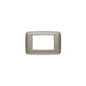 Eikon-Chrome Round Cover Plate, Matte Titanium Chrome Inner Frame, Die-Cast Metal, 3 Module